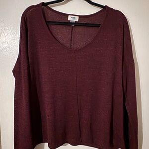 Old Navy Women's Wine Long Sleeve Tee